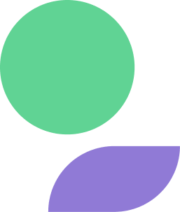 green circle and purple diagonal shape